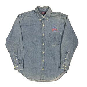 Vintage 90s Planet Hollywood Las Vegas Denim Shirt Long Sleeve Cotton XL